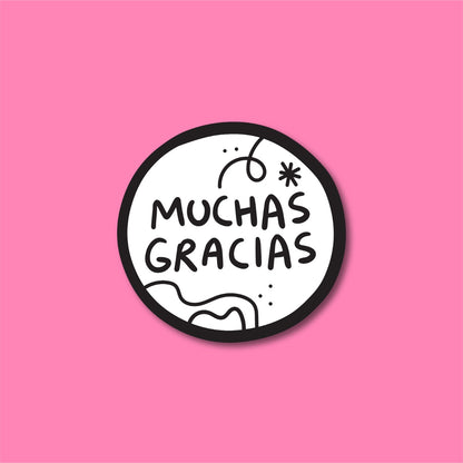 Stickers Muchas Gracias Negro 100 Pz